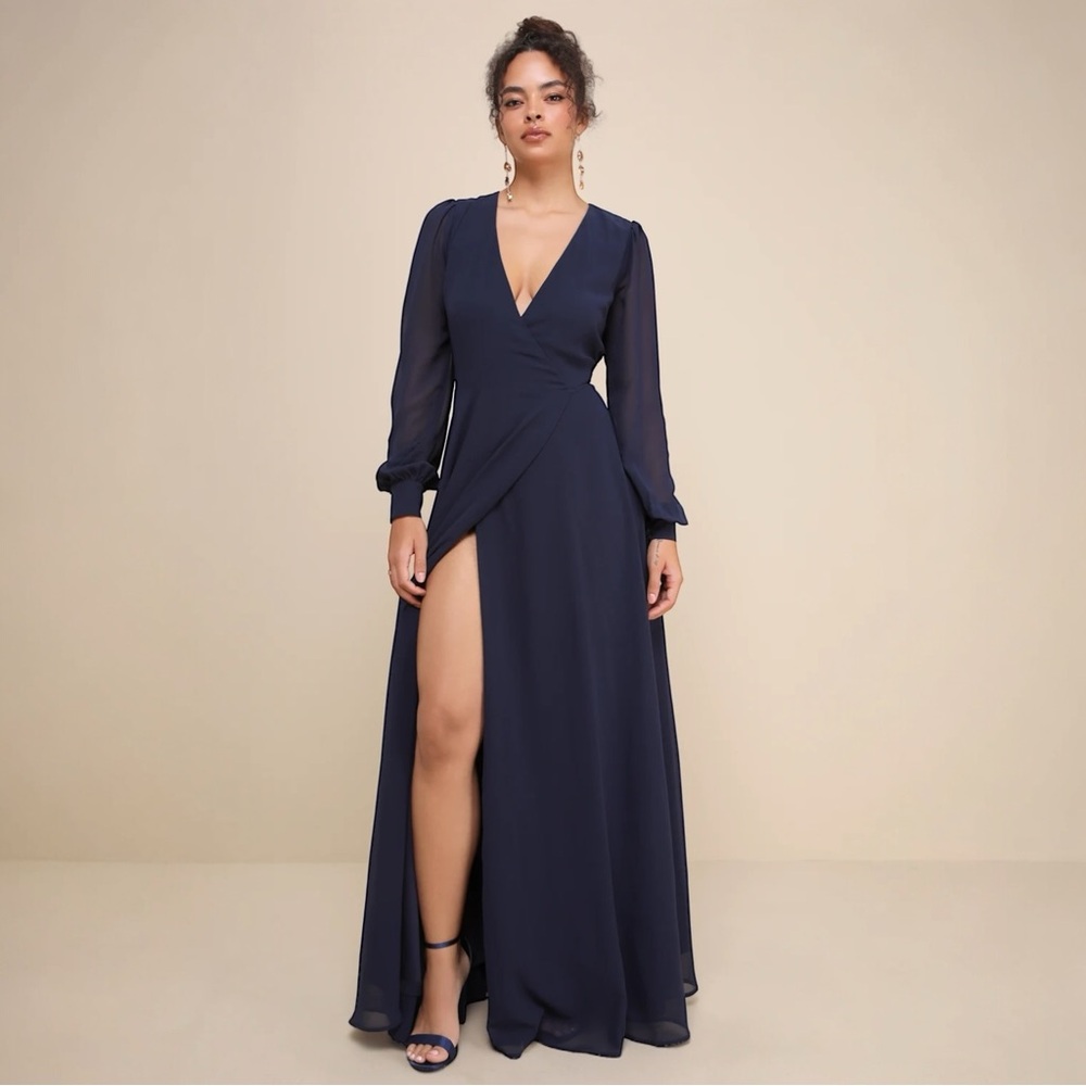 Lulu's Navy Blue Maxi Dress